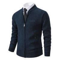 Otoño Invierno sólido cuello de béisbol hombres Cardigan suéter nueva moda Casual abrigos de punto al aire libre sueltos versátiles Slim Tops hombres - details 3