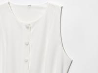 Vestido de moda para mujer, estilo nuevo, versátil, sin mangas, con botones en la cintura y forro. - details 14