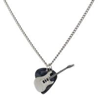 Collar con colgante de púa de guitarra de hip-hop, gargantilla de cadena de guitarra de acero de titanio Punk, cadena de suéter de guitarra eléctrica de moda Vintage para pareja - details 5