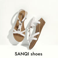 Sandalias de cuña para mujer 2025 Verano Nuevo Estilo Coreano Sandalias Bohemias de Punta Redonda y Abierta para Mujeres - details 16