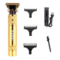 Kemei-cortadora de pelo profesional T9 para hombre, cortadora de pelo eléctrica con borde de Metal recargable, con acabado de barba y delineado, encendedor - details 3