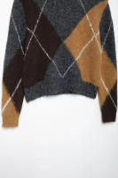 TRAFZA-suéter de manga larga con estampado a cuadros para Mujer, Jersey informal elegante con cuello en V, Otoño e Invierno - details 5