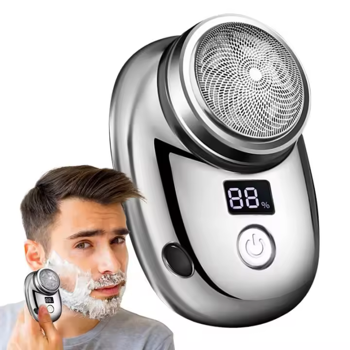 BIT Maquinilla de afeitar eléctrica para hombres Mini máquina de afeitar portátil USB recargable maquinilla de afeitar barba Trimmer con pantalla de energía de afeitar suave para hombres - 1