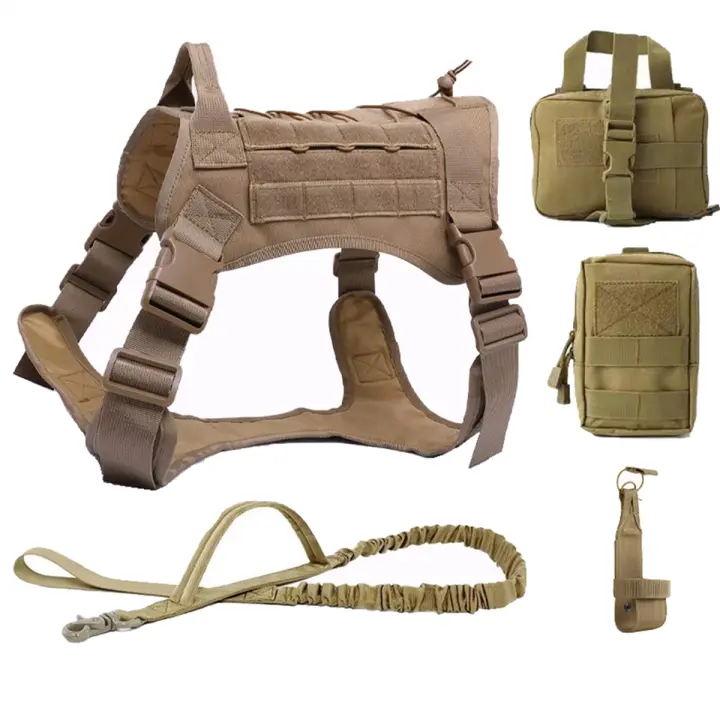Conjunto de arnés y correa para perro grande, chaleco de entrenamiento para mascotas, arnés ajustable XL - 1