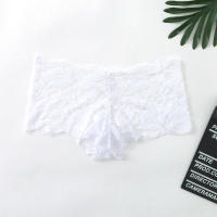 Encaje Sexy Ropa Interior Hombres Boxer hombre Transparente Bragas Ultra Finas Bolsa de Pene Sissy Hombre Bóxers Pantalones Cortos cueca - details 17