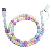 1m 2.4a Venta al por mayor Perla Joyería de moda Cable de datos USB Carga Tipo C Cables de teléfono USB con cuentas decorativas - details 4