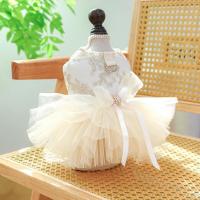 Vestido de Princesa para Perros Vestido de Boda Blanco Transpirable con Cordón para Perros Pequeños y Medianos Hoodies de Mascotas - details 2