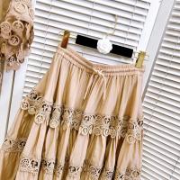 Conjunto de Vestido y Traje para Mujer de Dos Piezas Top Blanco, Falda Plisada, Abrigo de Encaje Bordado Moda de Verano 2025 - details 5