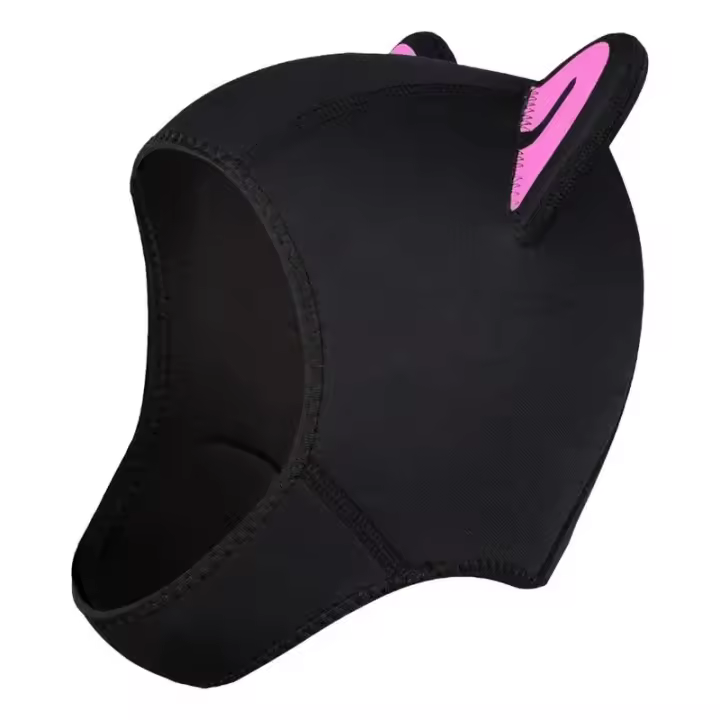 Gorros de Buceo para Hombres Cálidos, Elásticos, con Orejas de Gato Equipo de Natación Multiusos para Surf y Snorkel - 1