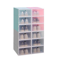 Caja de almacenamiento de zapatos de plástico, organizador transparente, multiusos - details 14