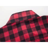 Camisa Chequera Roja Y Negra Para Hombre Verano 2024 Moda Casual Manga Corta Botón Central Cuello Enrollado Material Poliéster Algodón - details 6