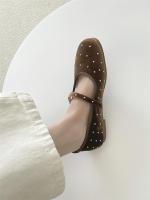 Zapatos Mary Jane Retro de Diseño Coreano Acabado Redondo de Cabeza con Hebilla de Terciopelo para Mujer - details 27