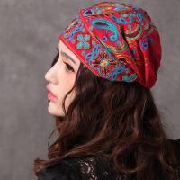 Bandanas de flores bordadas a la moda, turbante de estilo étnico mexicano, gorros Vintage transpirables para cubrir el cabello para mujer - details 10