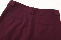 TRAFZA-Conjuntos de ropa de calle para mujer, color rojo vino, cuello redondo, bolsillos con cremallera y pantalones sueltos de cintura alta, trajes de manga larga a la moda para primavera - details 18