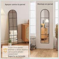 Espejo Decorativo de Pared 60x91 cm Espejo de Ventana de Metal para Salón Dormitorio Entrada Estilo Moderno Negro - details 21