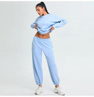 Otoño Invierno nuevos pantalones deportivos de cintura alta Modal suave Jogger correr entrenamiento suelto Casual Fitness pantalones largos - details 21