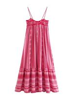 Día de la madrevestido Midi bohemio para Mujer, vestido de vacaciones con encanto de empalme, vestido de tirantes Vintage de punto, Vestidos de Mujer para Mujer - details 8