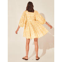 Vestido corto de vacaciones de playa de rayón informal suelto con lazo floral para mujer de moda de verano - details 76