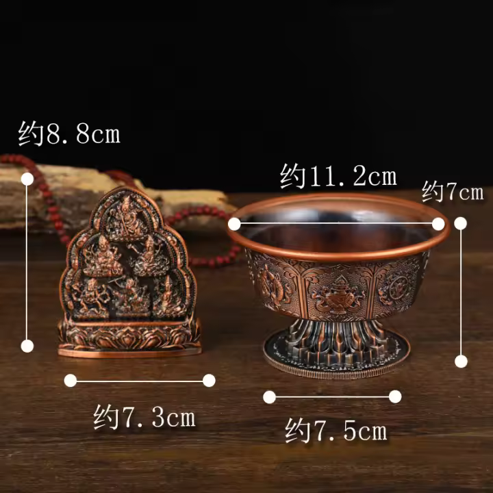 Dios del agua de seis vías, aleación de riqueza, bronce de tres colores, cobre rojo, estatua dorada, decoración para el hogar y la sala de estar, adorno de Buda - 1