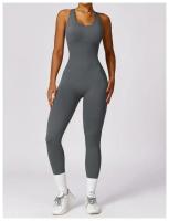 Traje de Yoga sin Costuras Bodysuit de Exercicio Adelgazante Material de Nylon Patrón Sólido - details 17