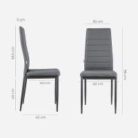 Sillas de Comedor de 4 Piezas Elegantes Resalto Alto, Asiento Ergonómico, Diseño con Costuras Decorativas Material de Piel Sintética, Estructura de Acero - details 2