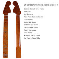 Cuello de Guitarra Eléctrica de Madera de Arce Canadá Roastado con 6 Cuerdas Marca V-glorify Estilo Artesanal Brillo Grande - details 1