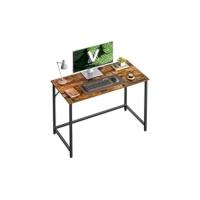 Escritorio, Mesa de Trabajo, 100 x 50 x 76 cm, Estilo Moderno, para Estudio Dormitorio Salón Oficina, Marrón Rústico y Negro Tinta LWD046B01 - details 11