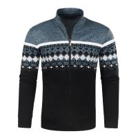 Chaqueta de jacquard fina e informal con cuello levantado de terciopelo para hombre, suéter de punto, nuevo estilo - details 4