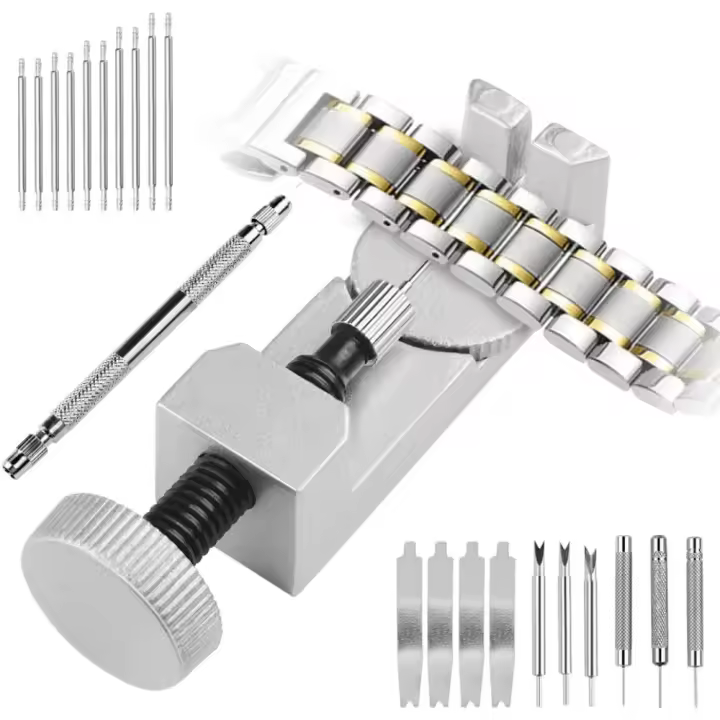 Kit de herramientas para quitar eslabones de correa de reloj, ajustador, removedor de pulsera, herramienta de reparación de barra de resorte, Kit de herramientas para relojeros - 1