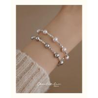 Pulsera de perlas Chips naturales joyería de plata pura cielo estrellado diseño de nicho Simple sentido de alta gama luz para mujer - details 5