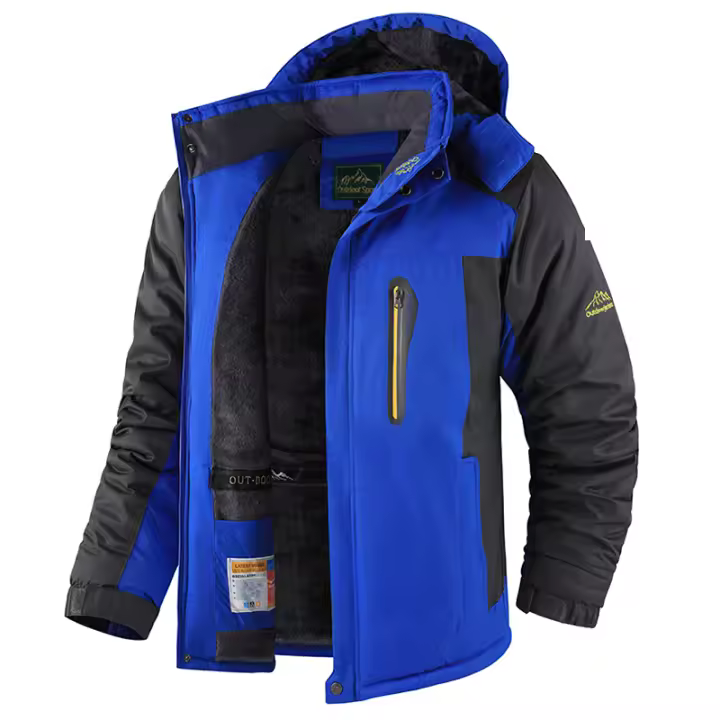 Abrigo grueso de lana para hombre para exteriores, chaqueta de invierno a prueba de viento para mantener el calor, sombrero desmontable, chaqueta informal cómoda, Parka sólida ventilada - 1