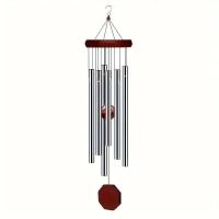 Caja de viento de madera para jardín, decoración de terraza, artesanía, 6 tubos de metal, 1 tubo - details 2