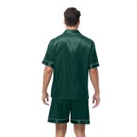 Conjunto de Pijama de Manga Corta para Hombre de Talla Grande Pantalones Cortos de Satén, Ropa de Dormir Fresca, Traje de Pijama Informal de Verano - details 24