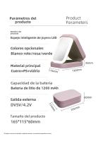 Bolsa de Almacenamiento para Cosméticos con Espejo LED de un Lado, Recipiente de Almacenamiento con Espejo Iluminable de Alta Elegancia y Ecológica, con Divisores y Diferentes Tonos de Luz - details 11