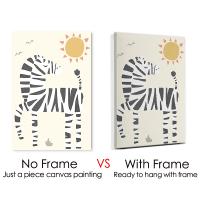 Cuadro Decorativo para Pared de Habitación Infantil JUBEER en Lienzo con Marco Estilo Nórdico con Dibujos de León y Elefante para Decoración de Puesto de Bebé - details 0