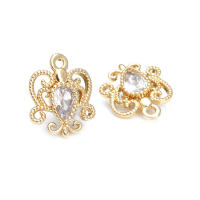10 Uds. Colgantes de latón y circonita de Color dorado de 18K, accesorios para hacer joyas Diy de alta calidad, collar, pendientes - details 2