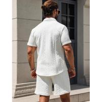 temu shein Camisa y pantalones cortos sueltos informales de manga corta para hombre - details 2