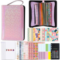 A6 Glitter Hand Zip Bag Loose Leaf Binder Notebook Inner Core Cover Note Book Planner Office Stationery Supplies - details 5