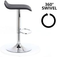 Taburete Cocina Silla de Comedor Piel Sintética Negro - details 1