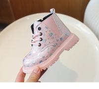 Kids Ankle Boots Fashion Versatile Girls' Patent Leather Short Boots with Love Sequins Children Princess Boots with Side Zipper - details 13