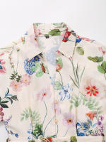 Ropa de mujer europea y americana popular vestido corto con cinturón de textura de seda impresa - details 3