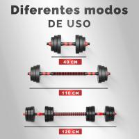 Juego de Mancuernas Ajustables 2 en 1 Pesas de 10kg a 40kg Barra Recta Ajustable y Antideslizante - details 11