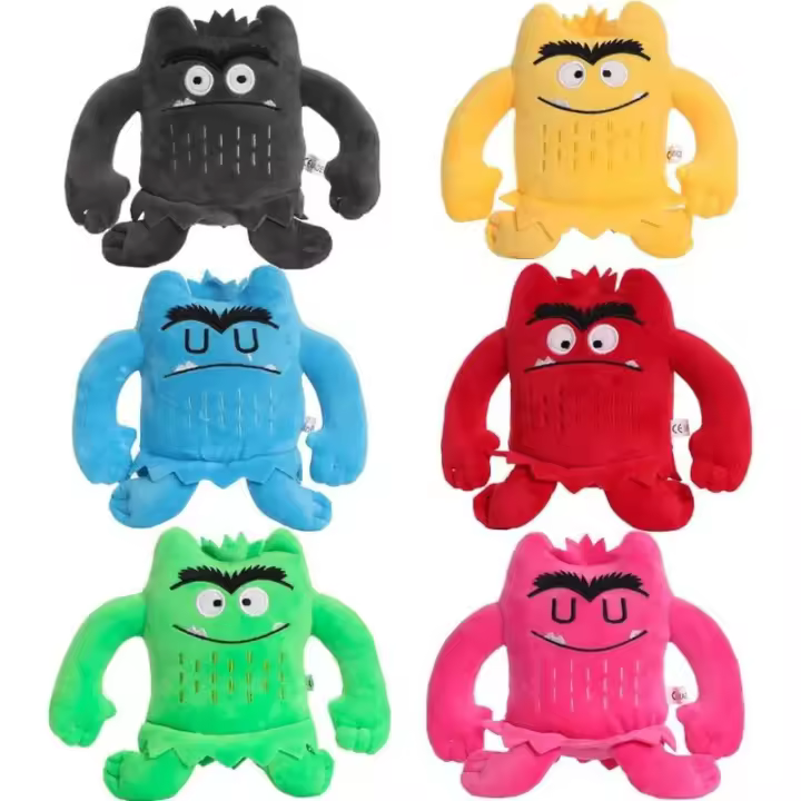 Peluche Monstruo de Colores Juguete Emocional para Niños Azul Triste y Amarillo Feliz - 1