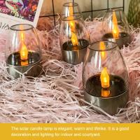 Luz de vela LED de acero inoxidable, luz Solar para jardín al aire libre, lámparas de té impermeables, lámparas de noche de cubierta, decoración de Navidad - details 2