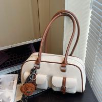 Bolso de hombro de cuero de gran capacidad, diseño de alta gama, estilo simple, con doble bolsillo, bolso de hombro único, bolso de mano minimalista. - details 2