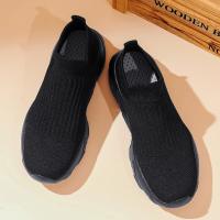 Zapatos Deportivos Con Plataforma A La Moda Para Hombre, Zapatillas Informales De Punto Rojo De Alta Calidad, Zapatillas Para Correr Ligeras Y Transpirables Sin Cordones Para Hombre - details 1