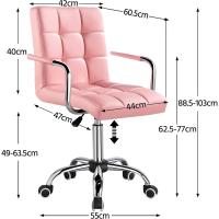 Silla de Oficina Giratoria con Ruedas Ajustable en Altura, Carga de 120Kg, Respaldar Marrón Claro - details 36