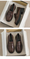 Mocasines de suela gruesa para mujer, nuevos zapatos de cuero retro de primavera 2025, zapatos de tacón grueso sin cordones con suela blanda para mujer - details 14