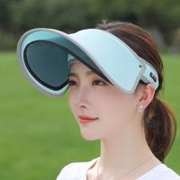 Verano ajustable protección solar Anti-UV visera sombrero para el sol cubierta facial escudo parasol gorra de ala ancha - details 9