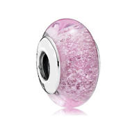 Pulsera de plata de ley 925 para fabricación de joyas, abalorio de cristal de Murano rosa, Original, 925 - details 0